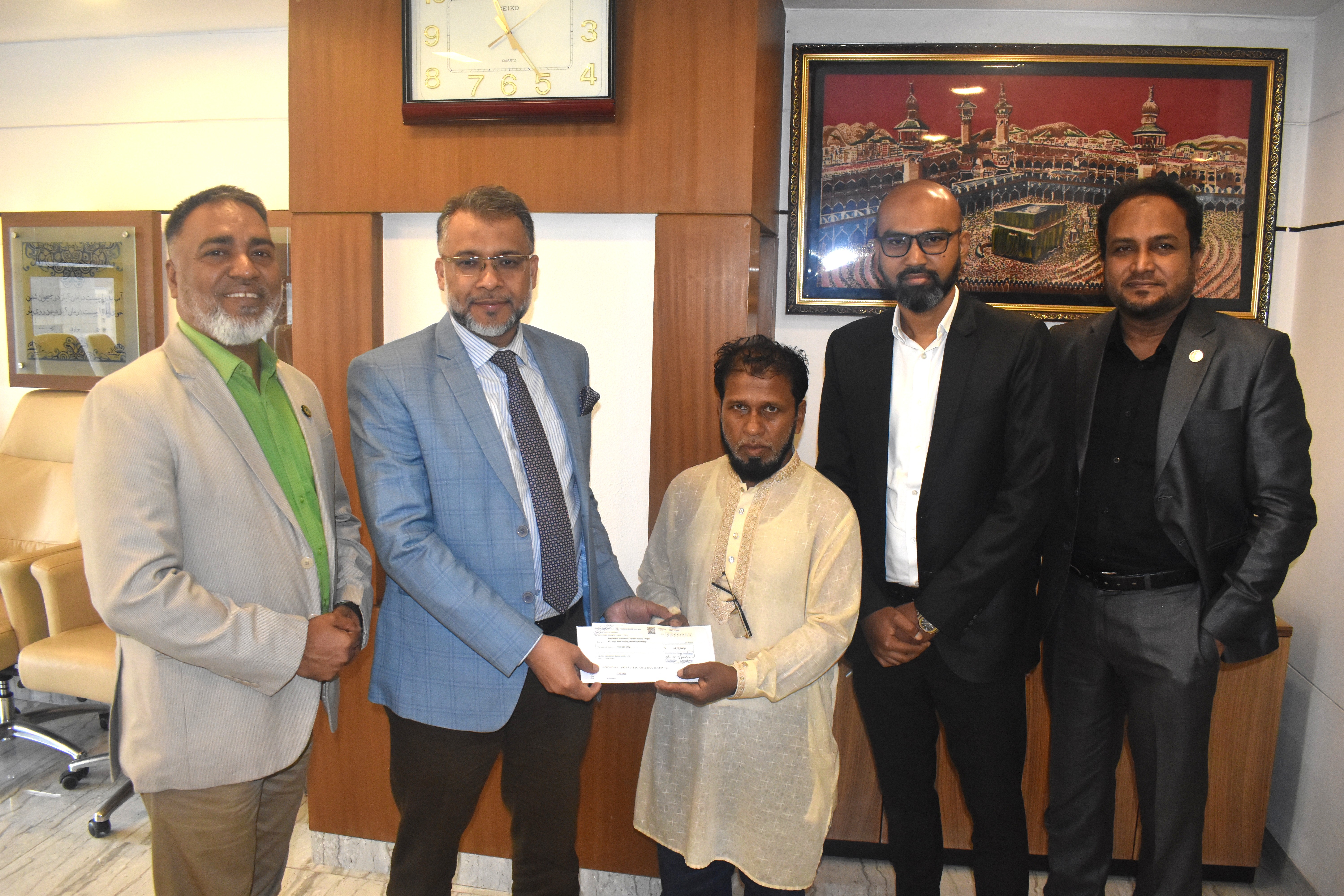 Fire Claim Cheque handed over to M/s. Juthi Bithi Training Center & Workshop.